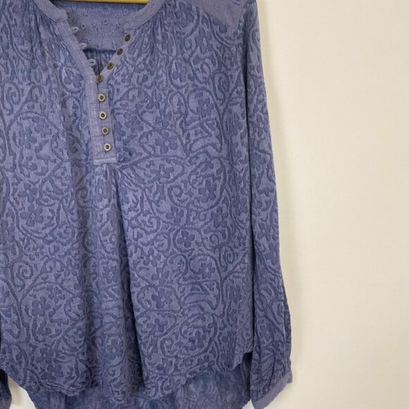 Lucky Brand Blue Lace Top - Picture 10 of 13